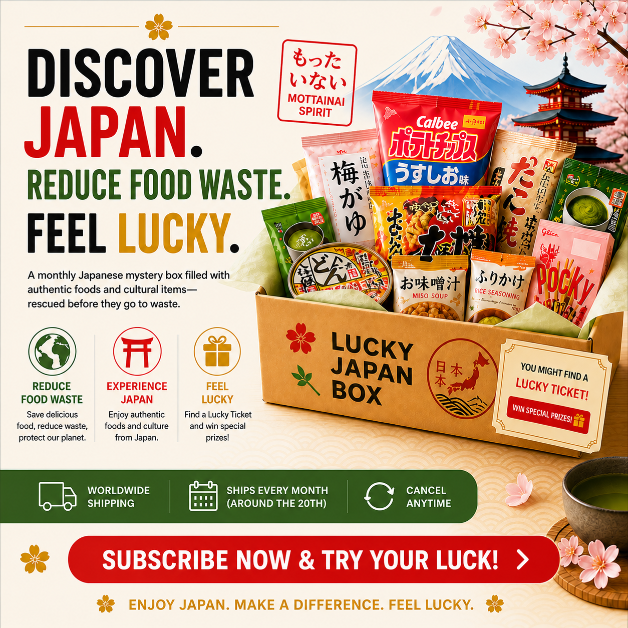 Lucky Japan Box – Japanese Snacks & Experience Mystery Box