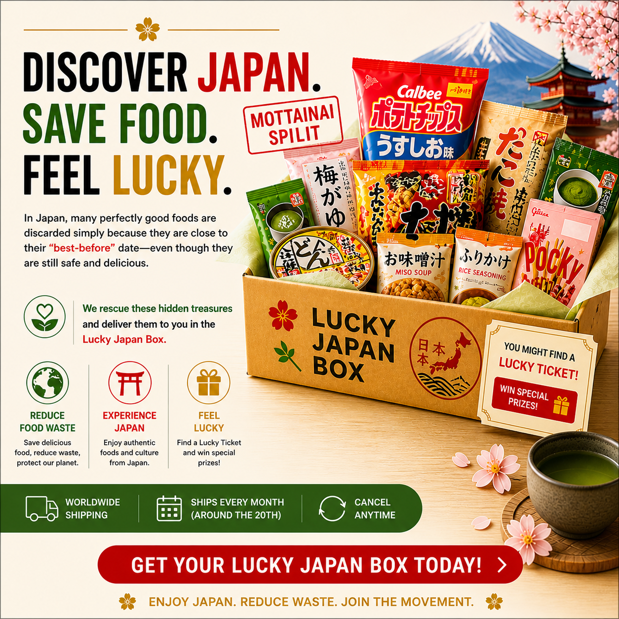 Lucky Japan Box – Japanese Snacks & Experience Mystery Box
